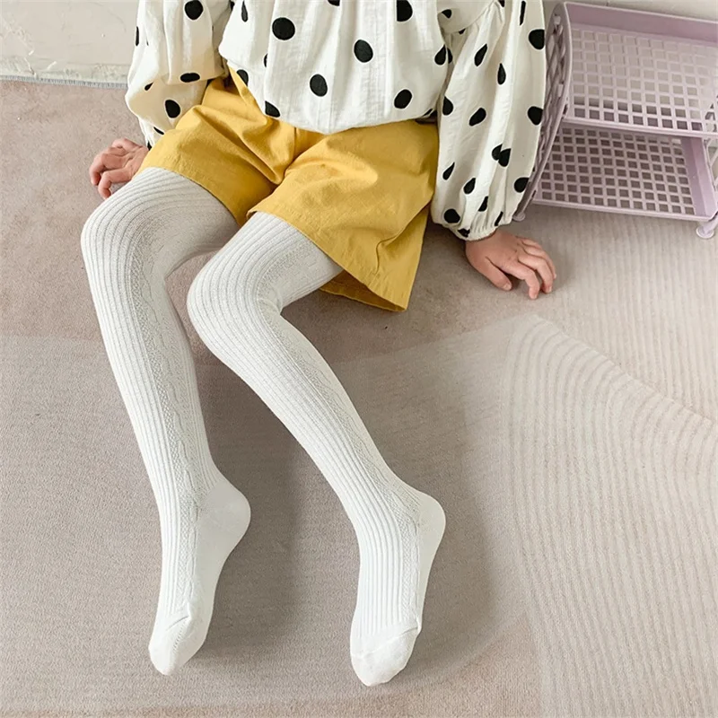 Kids Tights For Girls Spring Autumn Baby Girl Tights Fashion Children's Pantyhose Cotton Solid Soft Princess Leggings 2-8Years