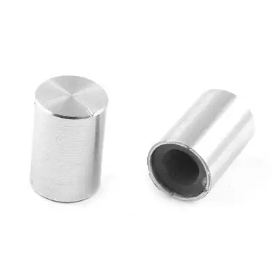 5 x Aluminum 10mm x 14mm Silver Tone Aluminum Knobs for Potentiometer