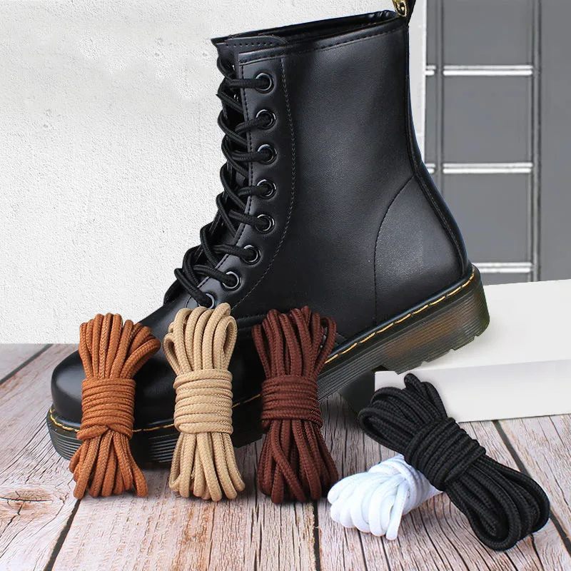 2 teile/para Runde Solide Polyester Schwarz Braun Schnürsenkel Für Marder Boot Frauen Männer Outdoor Wandern Stiefel Sport Schuhe Spitze Saiten – Detail 2