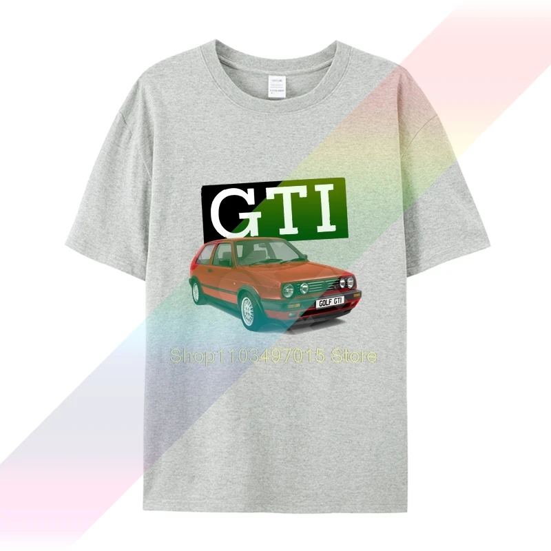 Mk2 Red Golf Gti Mens 100% cotton T Shirt Personalised number plate opt.