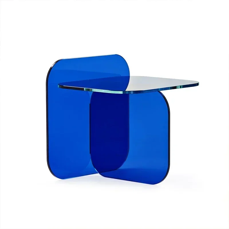 

Nordic Tempered Glass Coffee Table Designer Side Table Small Apartment Living Room Modern Minimalist Corner Table round