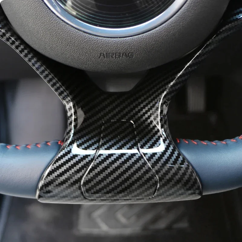 

Carbon Fiber Style steering wheel shiny cover Decorative accessories for BYD Atto3 Atto 3 2022 2023 Yuan Plus Dolphin