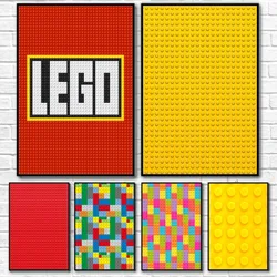 1PC classic building L-LeGos blocks Poster Sticky Wall Art Printing Waterproof Home Living Bed Room Bar Aesthetic Decor