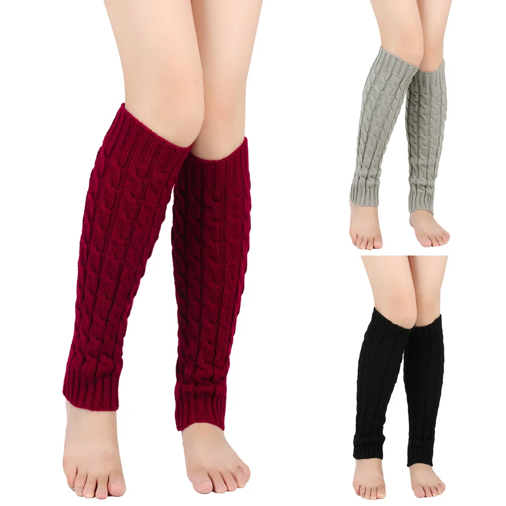 Leg Warmers Ankle Womens Winter Warm Hemp Stretch Knitted Slouch Thermal Ladies Wool Cuffs Boot Socks Female Fluffy Gaiter Thick