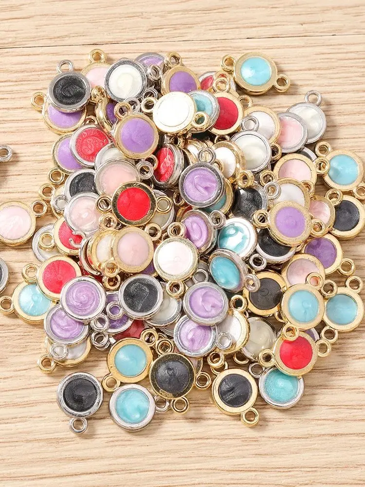 Tusember 20 Stück 8mm Emaille bunte Geburtsstein-Anhänger, flache runde Charms-Anhänger für DIY-Schmuckherstellung, Halskette, Armband, Basteln – Detail 2