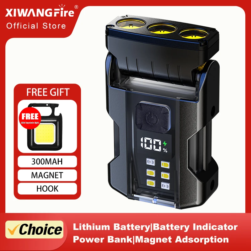

XIWANGFIRE портативный мини-брелок-фонарик светодиодный яркий EDC фонарик с магнитным зажимом лампа-вспышка уличный инструмент для кемпинга и рыбалки