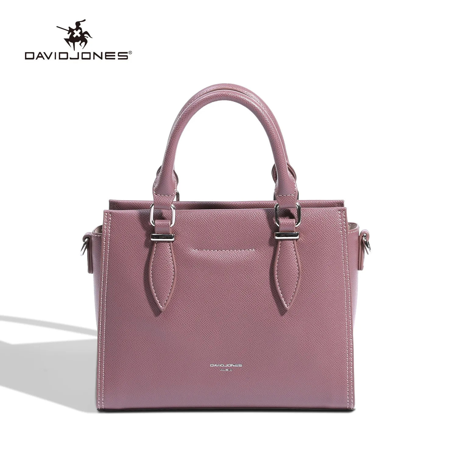 2024 New David Jones Paris Women Top-Handle Mini Bags PU Leather Female Crossbody Bag Large Plain Lady Shoulder Bag