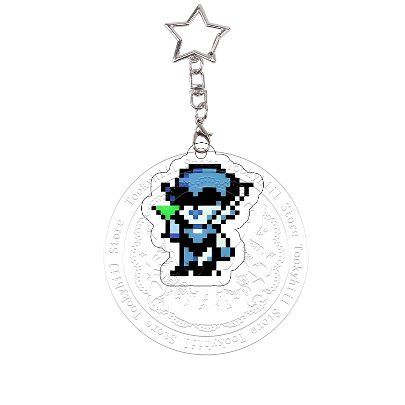 Pixel Deltarune Acryl-Schlüsselanhänger Taschen-Deko-Accessoires Sans Chara Schlüsselring Frisk Anhänger Berdly Charaktere Ralsei Geburtstagsgeschenk – Detail 4