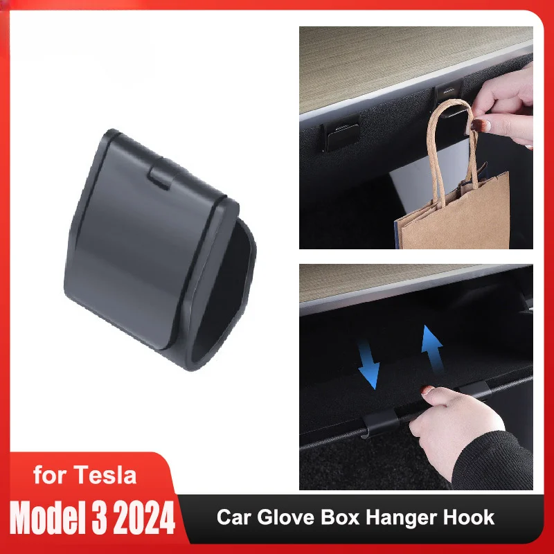 Glove Box Hidden Hook For Tesla Model 3 Highland 2024 Model Y Passenger Purse Bag Hanger Umbrella Holder New Model3 Accessories