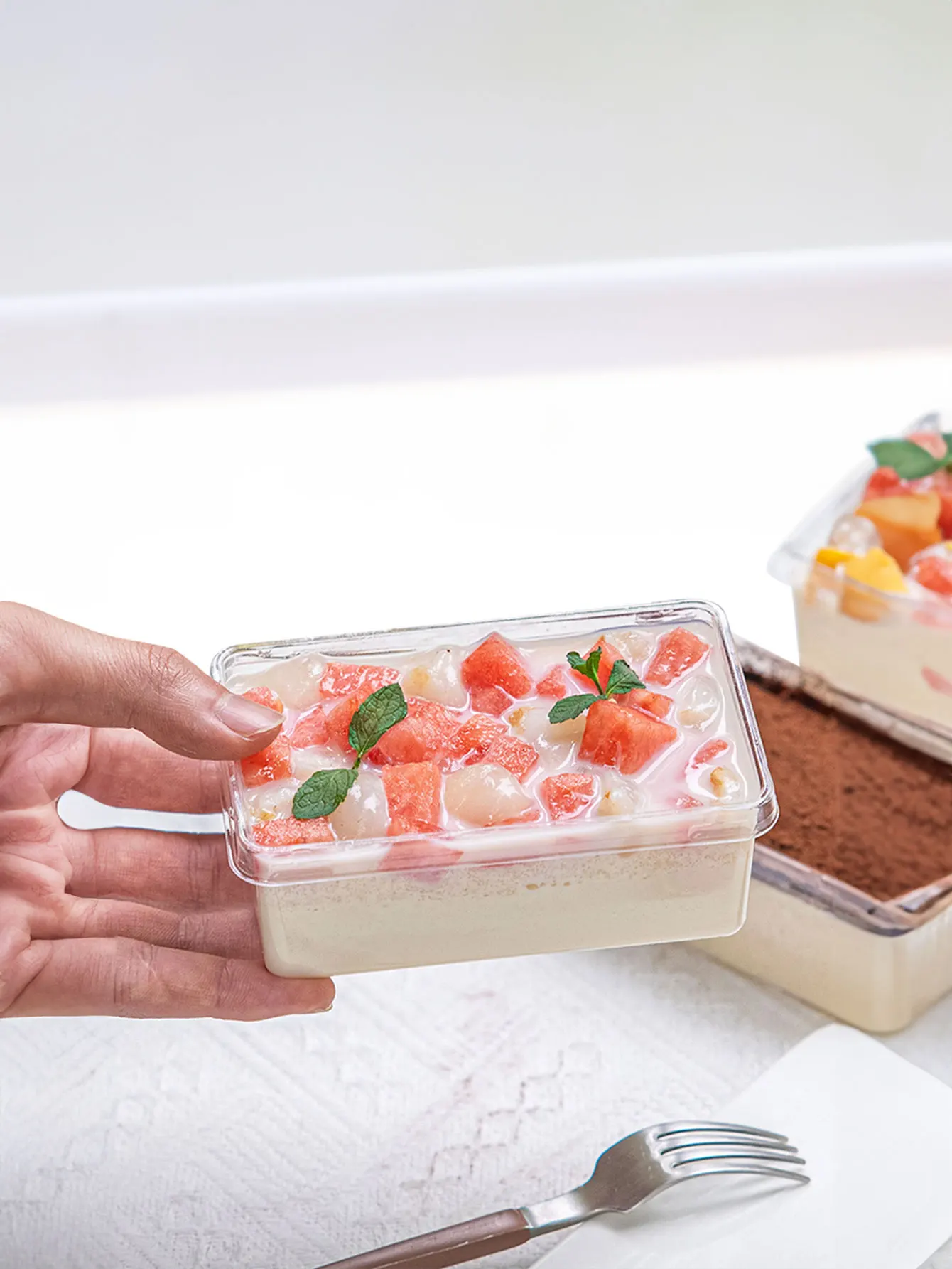 5pcs, dessert packaging box baking container tiramisu mousse cake box