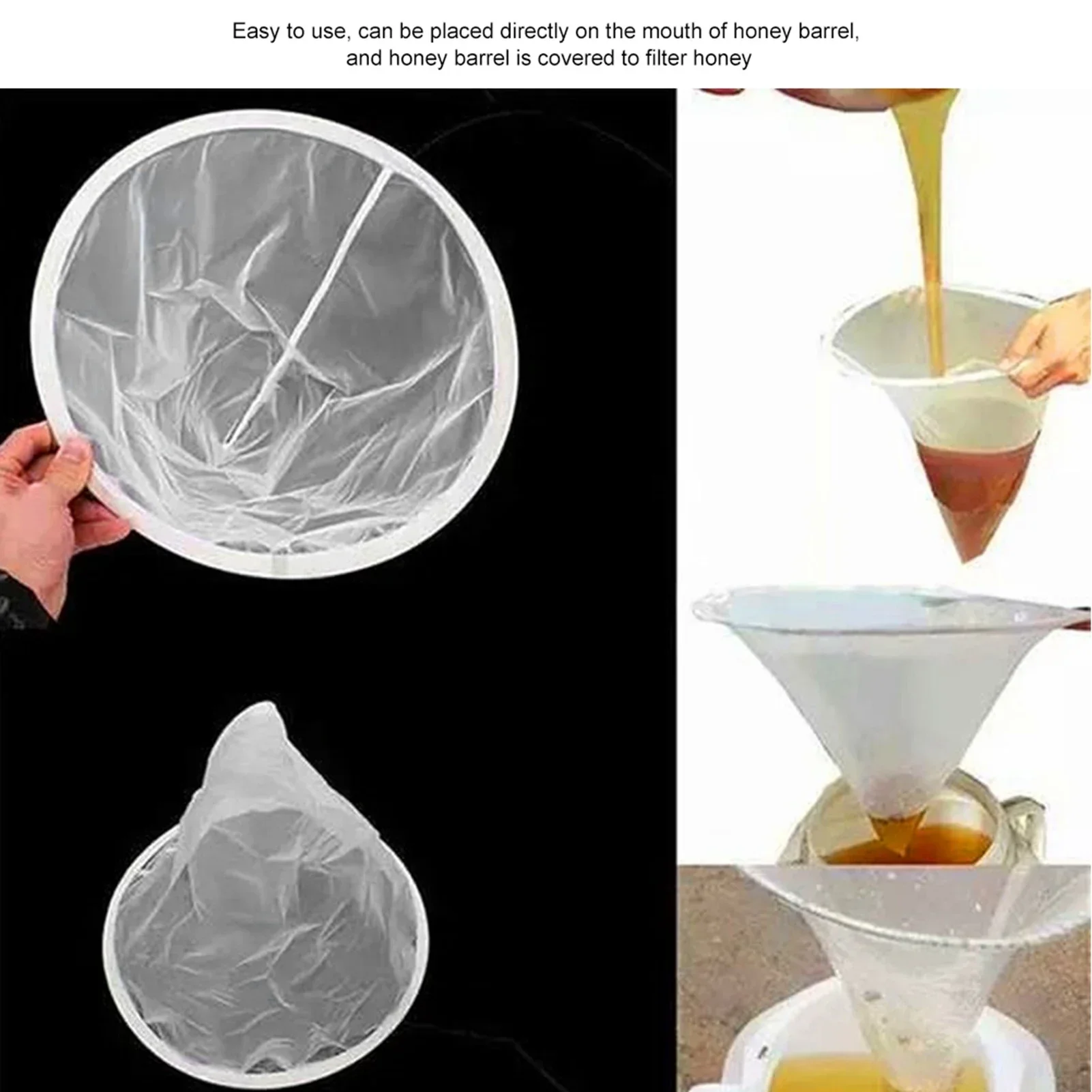 10pcs Honey Strainers Beekeeping Honey Bee Filter Mesh Bag Filters Extract Tools