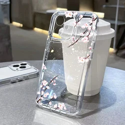 Flower Phone Case For iPhone 17 Pro Case iPhone 16 13 11 12 14 15 Pro Max XR X XS 7 8 Plus Shockproof Clear Transparent Cover