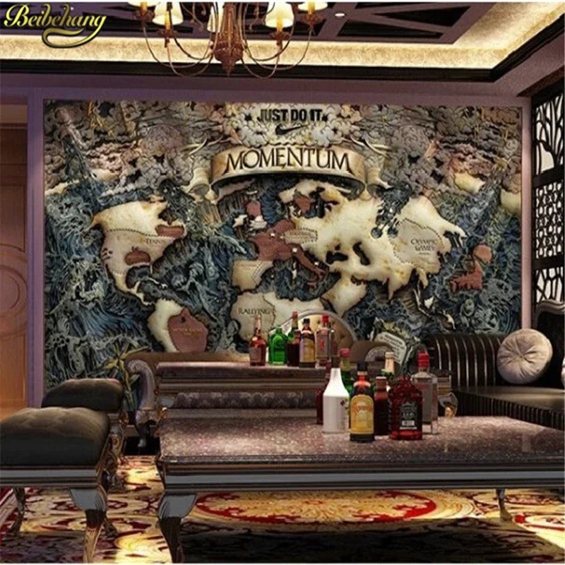 Custom 3d photo wall paper nautical maps den TV sofa background 3d mural wallpaper for living room wallpaper for walls Stickers