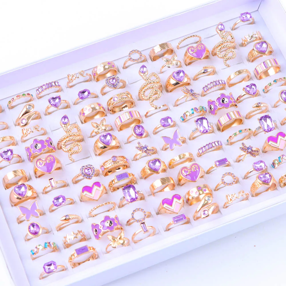 10/20/30/50/قطعة/الوحدة موضة أنيقة حلية البوهيمي حجر الراين نحت خواتم للنساء مزيج نمط مجوهرات هدايا الحفلات اكسسوارات #1