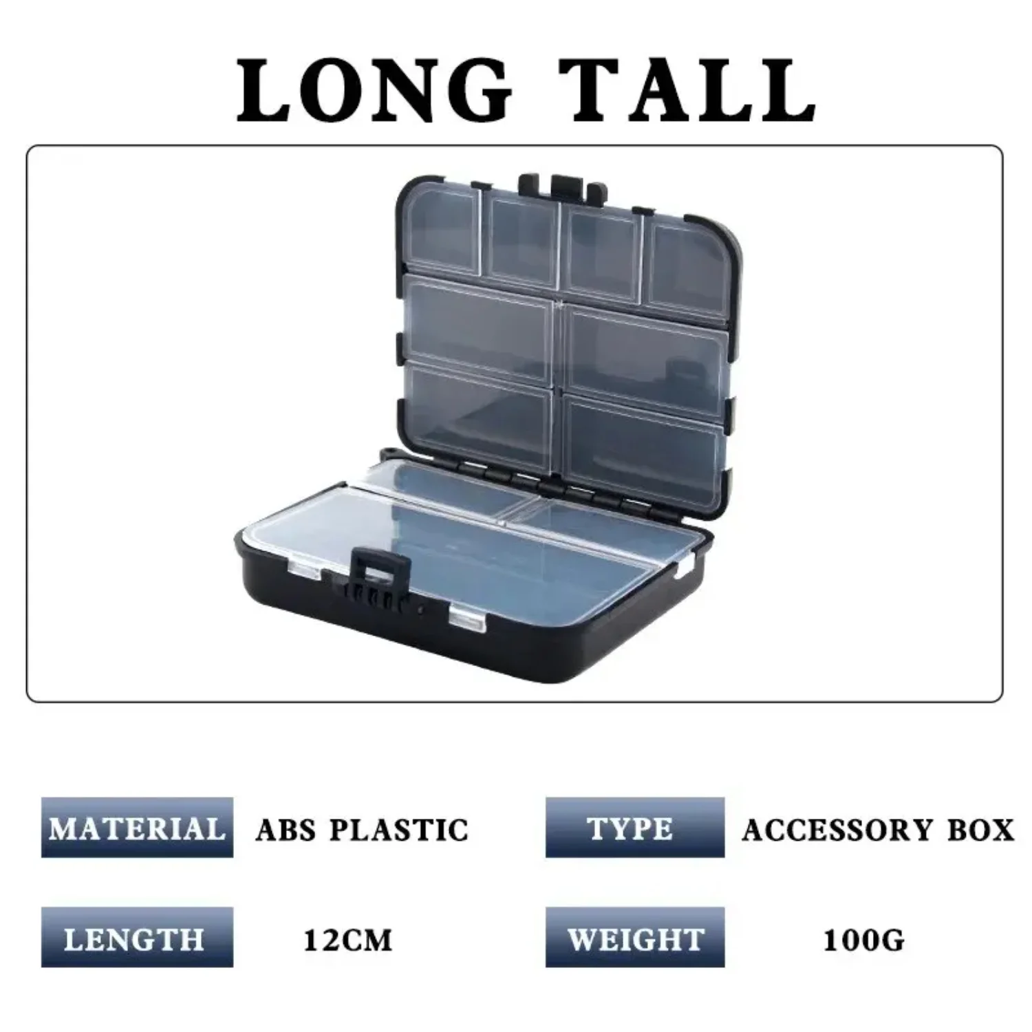 

Composable Space Plastic Fishing Tackle Box 2 Layers 12 Individual Compartments Spacer Portable Container Bait Hook Case