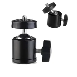 Mini Ball Head Mount Adapter 1/4 Inch Screw Aluminum Alloy, 360° Rotatable Tripod Ball Head for DSLR Camera Phone Fill Light