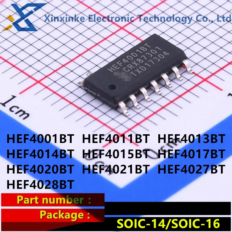 10PCS HEF4001BT,653 HEF4011BT HEF4013BT HEF4014BT HEF4015BT HEF4017BT HEF4020BT HEF4021BT HEF4027BT HEF4028BT SOIC-14 SOP-16 IC