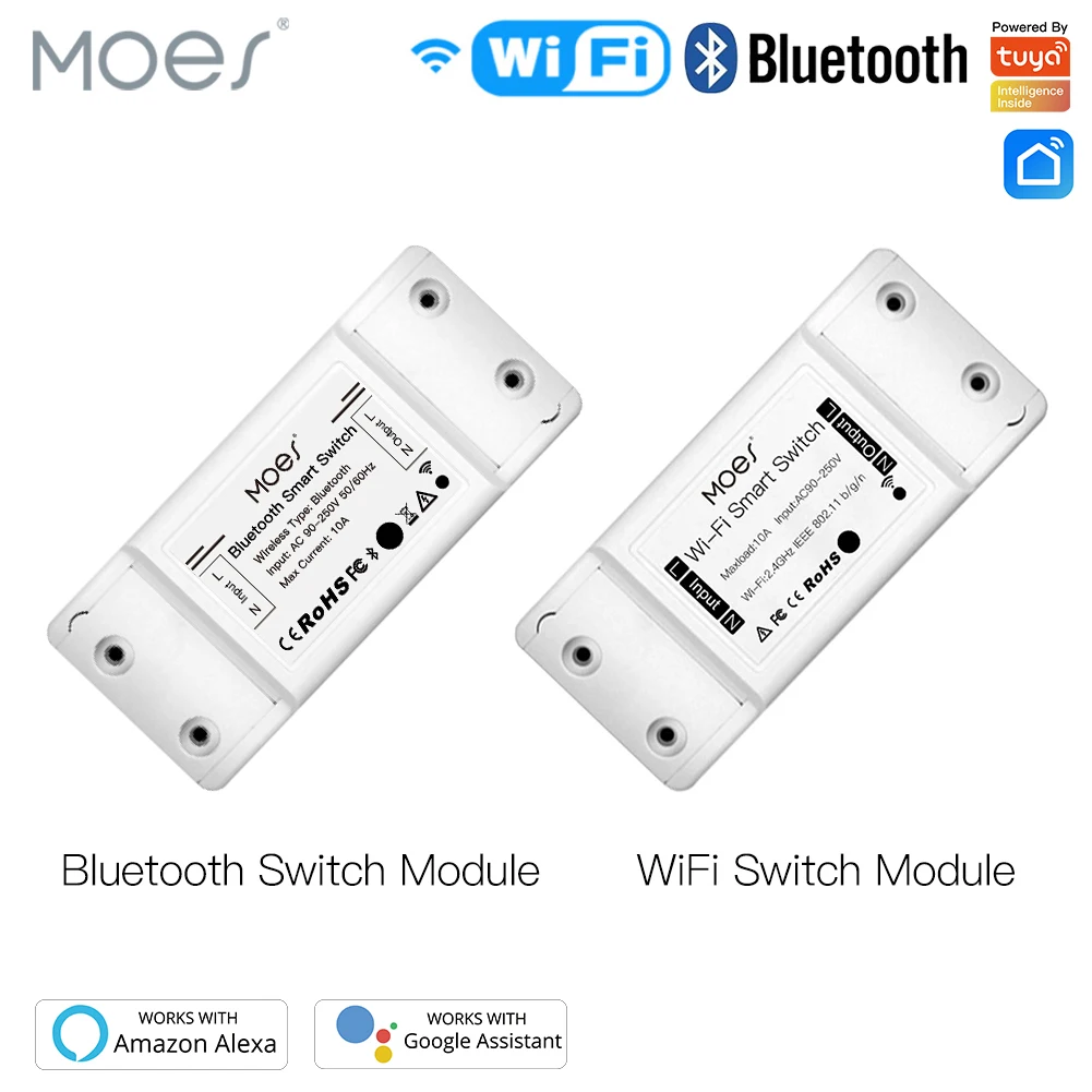 WiFi Bluetooth Smart Light Switch Universal Breaker Timer Smart Life APP Wireless Remote Control Works with Alexa Google Home