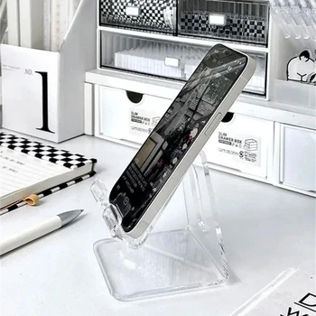 Telefon masaüstü standı masa cep telefonu desteği tutucu için Ipad Samsung IPhone X XS Max cep telefonu tutucu temizle akrilik montaj
