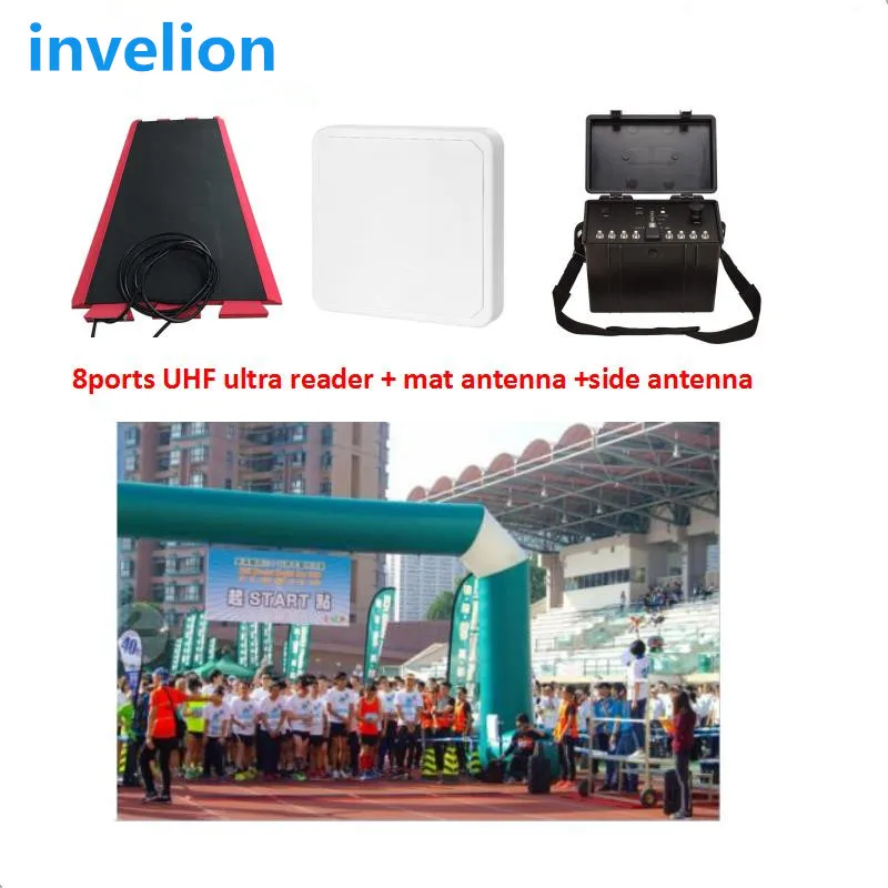 Complete Race Timing System 4 Ports Long Range RFID Chip Transponder Floor Mat Antenna For Triathlon Running Timing Solution