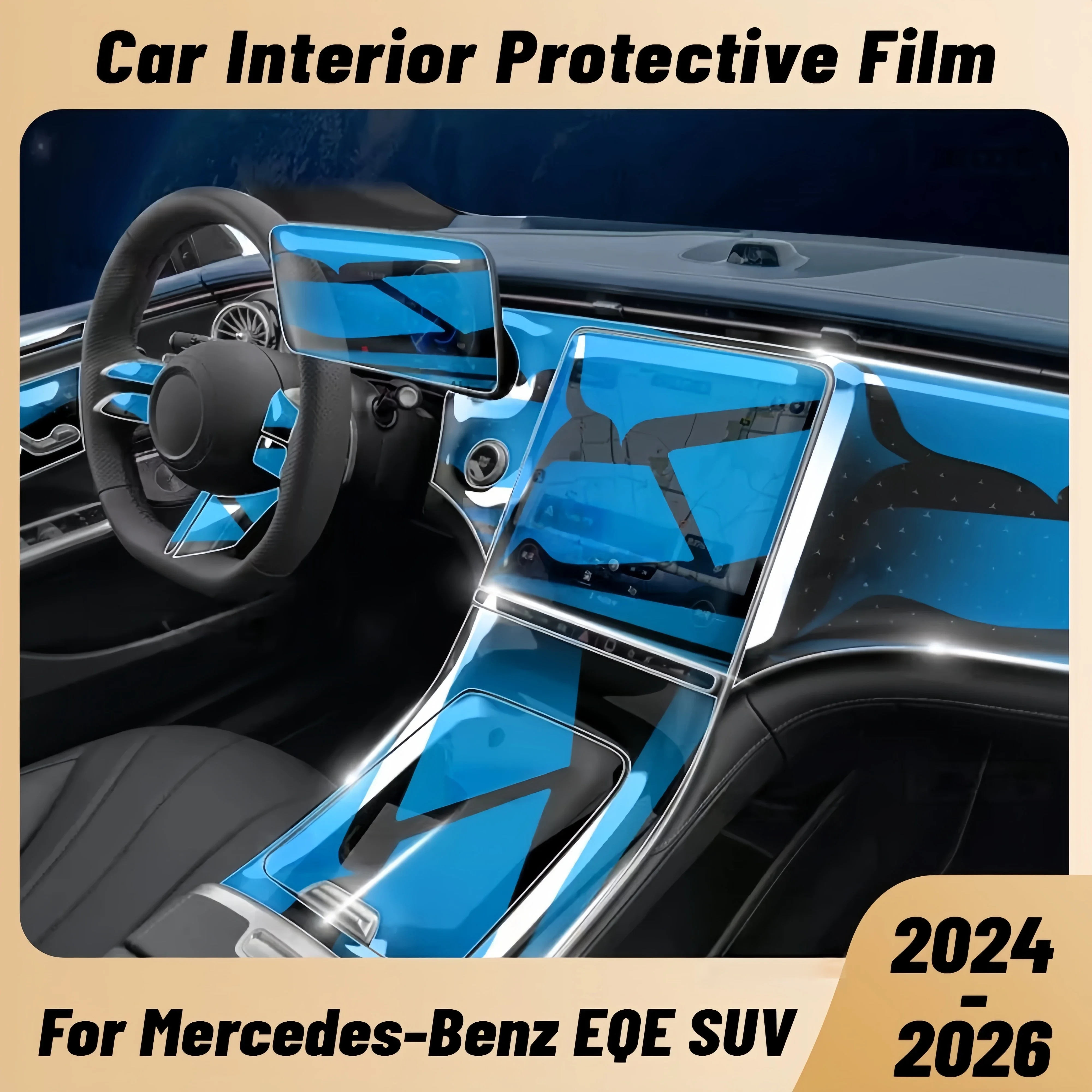 Anti-scratch Car Interior Center Console Media Dashboard Navigation TPU Protector Film For Mercedes Benz EQE SUV 2024-2026