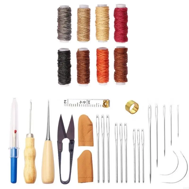 H8WB Leatherworking Tool Collection Fabric Storage for Professional Crafting