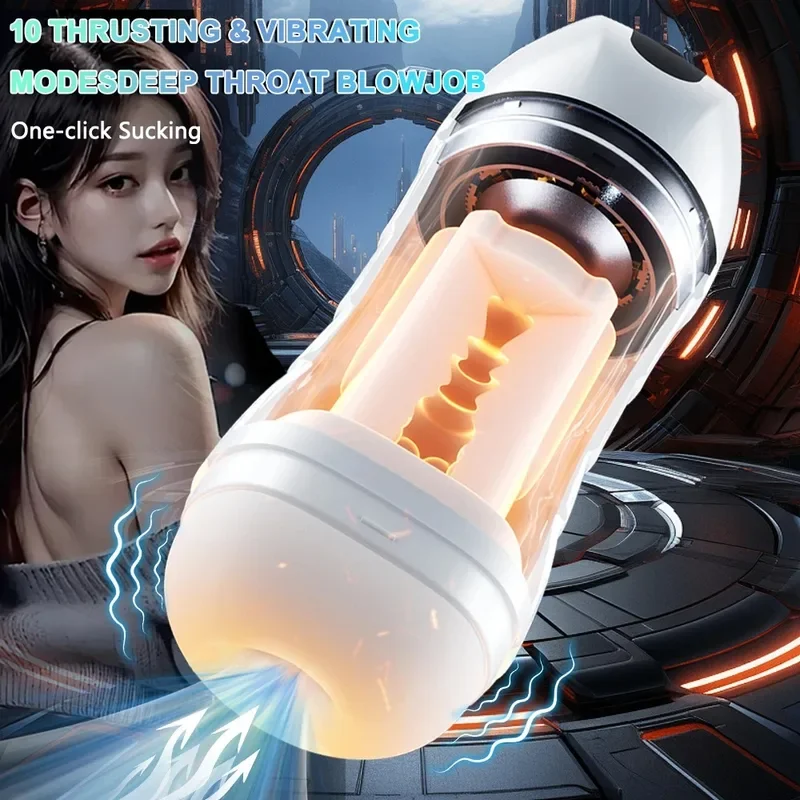 

Automatic Male Masturbation Cup Sucking Vibration Penis Oral Machine Suction Blowjob Masturbator Real Vagina Vacuum Sex Toys