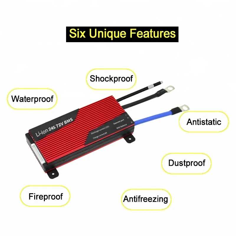 24S 200A 84V LiFePO4 BMS 3.2V Lithium Battery BMS with Balance Function Common port Free shipping