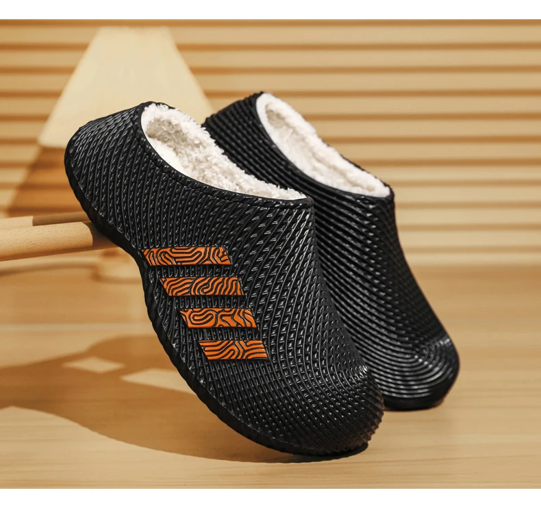 Winter Herren Warme Hausschuhe Indoor Clogs Slides Weiche Sohle Haus-Schuhe Samt Leichte Lässige Flache Schuhe Plüsch für Draußen – Detail 12