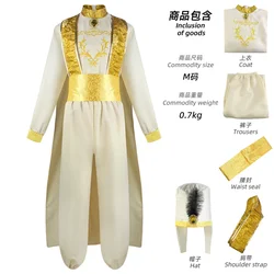Exotic Arabian Prince Cosplay Costume, Lavish Outfit with Tunic, Pants, and Accessories, Halloween, Theme Parties, Cosplay Event