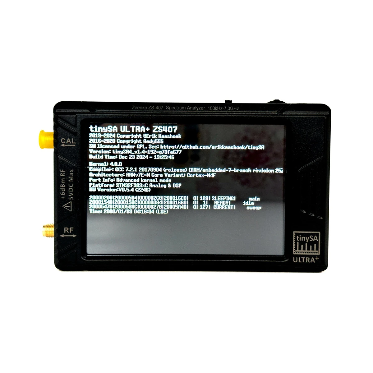 TinySA ULTRA Plus ZS-407 Handheld Spectrum Analyzer 900MHz-7.3GHz 5000mAh Battery 4-Inch Touch Screen for RF Signal Testing