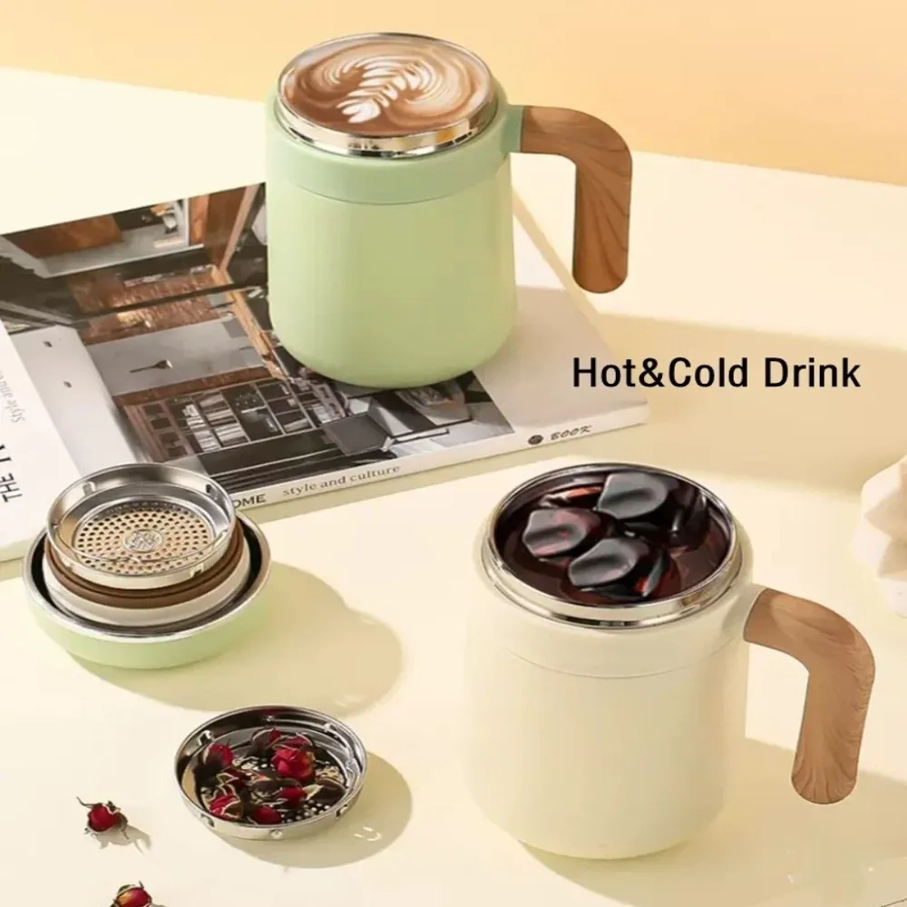 Taza Termo con aislamiento térmico de 480ml, taza térmica de acero inoxidable a prueba de fugas, antideslizante con filtro, taza de café para el hogar