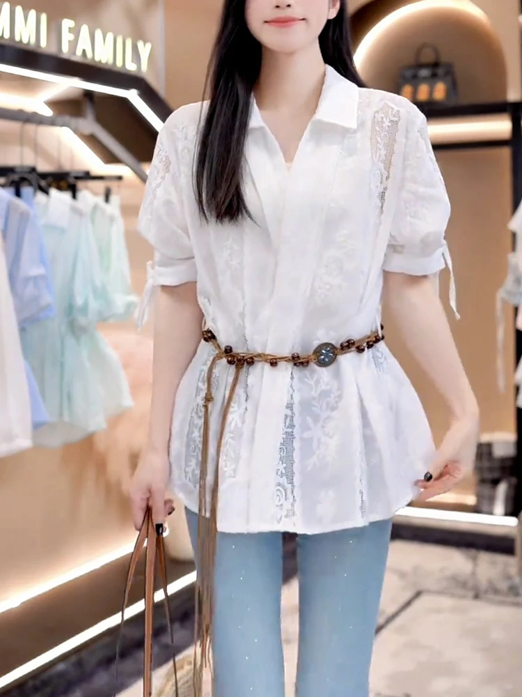 

Spring 2025 New plus Size High End Ne Lace Hook Flower Long Sve Top Korean Sle Commute Wind Large Size Inner Wear
