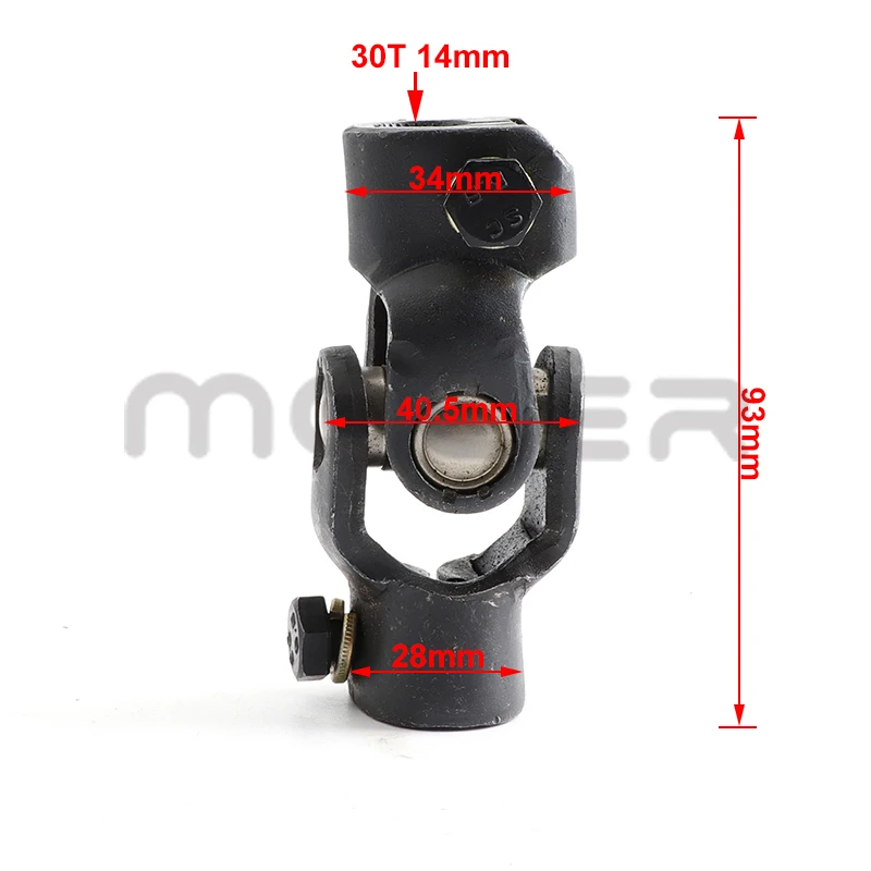 14mm 30T Double D Phosphating Universal Steering Ball U Joint Fit For ATV UTV Go Golf Cart Buggy Utility Terrain Vehicle Parts