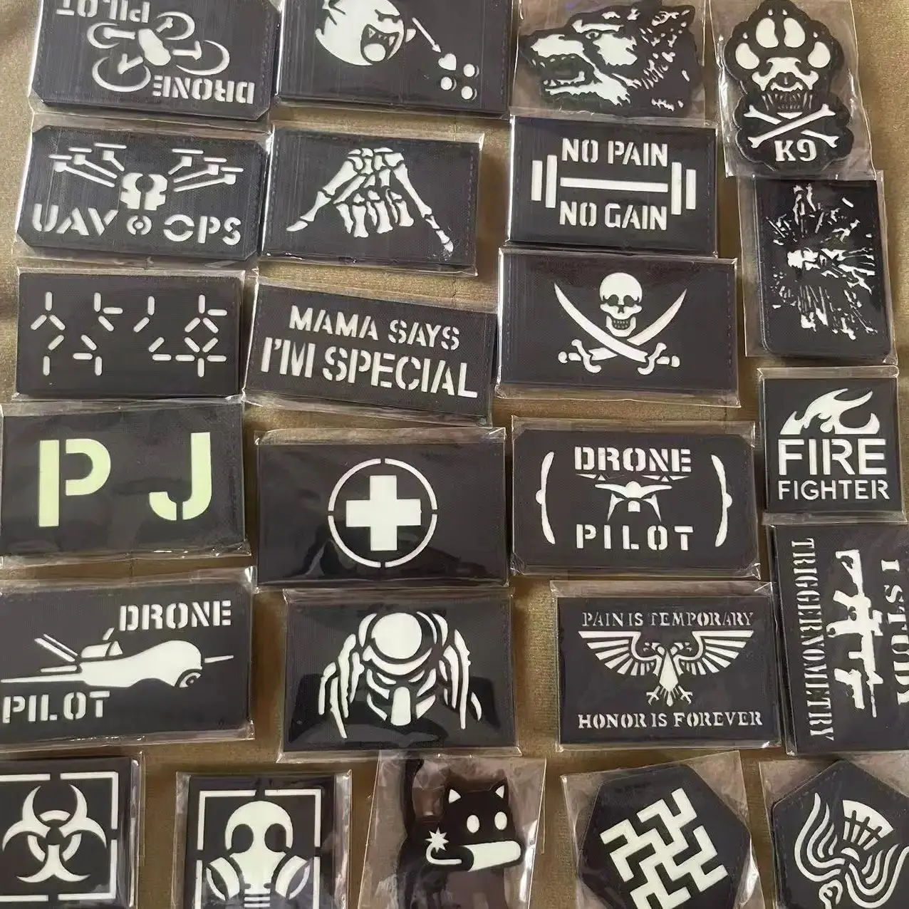 666 Viking Glow in the Dark Patch Cats Eye DRONE PILOT Military Operations Armband Tactical Sniper Badge Glow in the Dark Patch