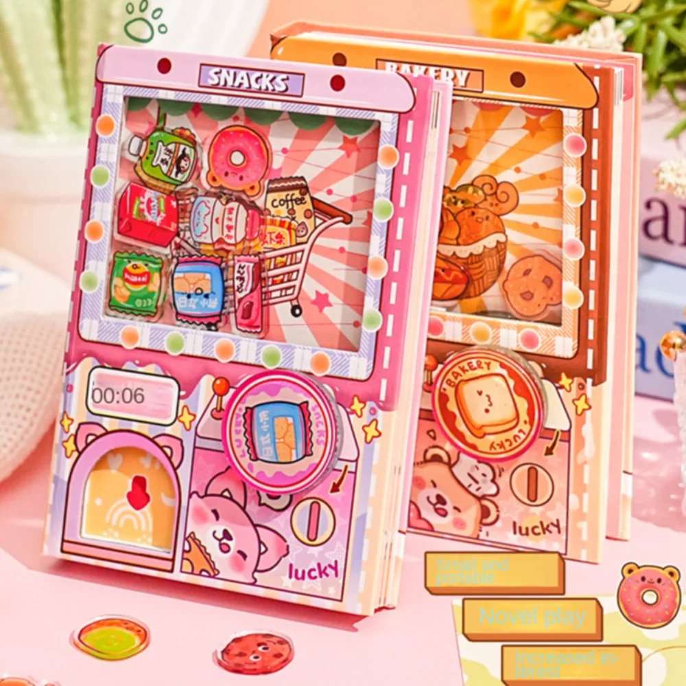 Portable Color Inner Page Gashapon Mahines Notebook Shaking Kawaii Bread Notebook Cartoon Cute Snacks Notepad Office