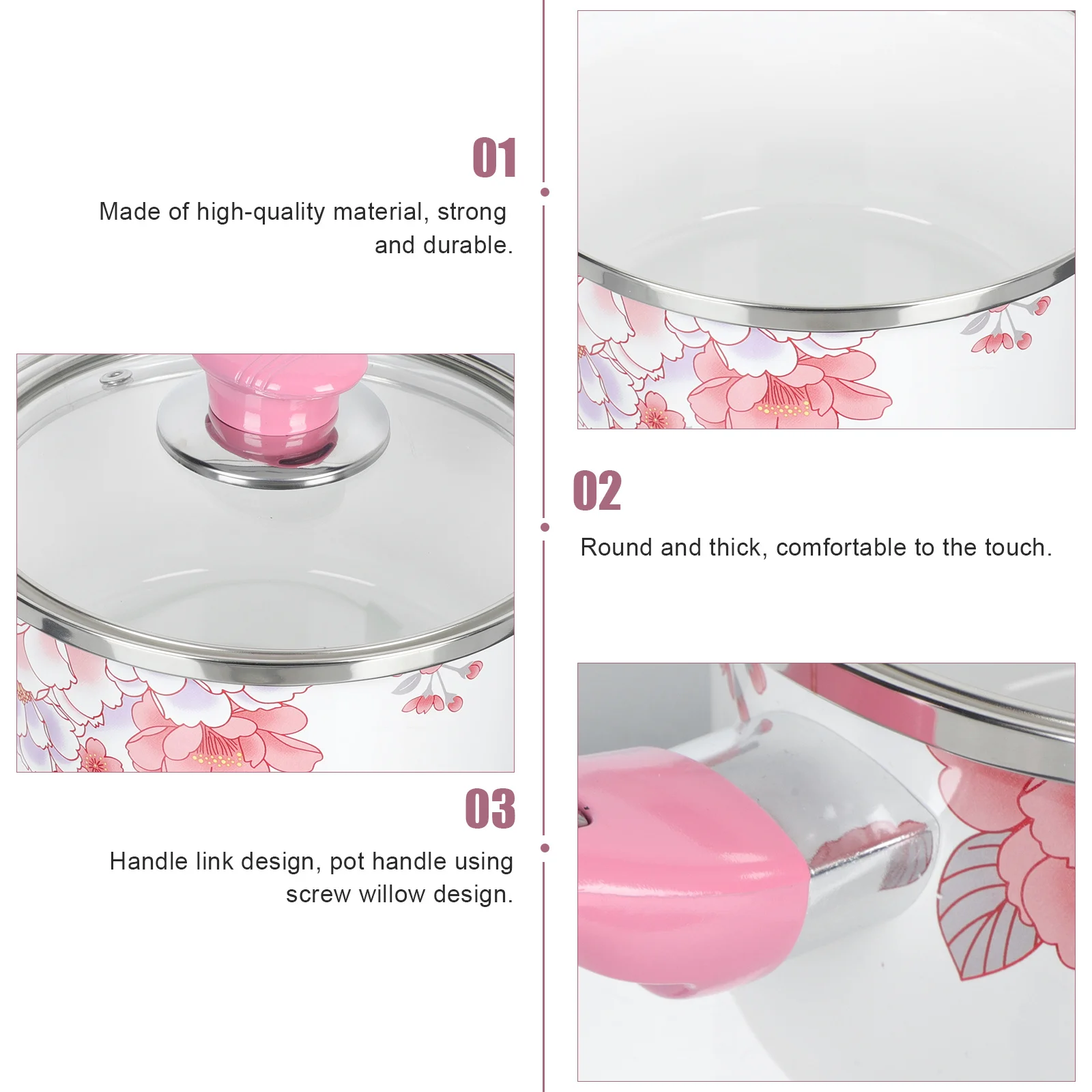 

Nonstick Milk Pot Round Thick Lid for Food Supplement Practical Healthy Cooking Kitchen Gadget Milk Pot