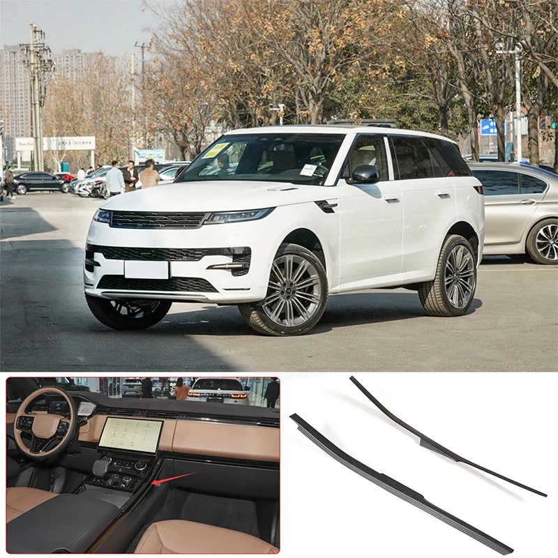 

For Land Rover Range Rover Sport 2023+ Car Center Console Side Decorative Strips ABS Carbon Fiber Pattern Interior Accessories