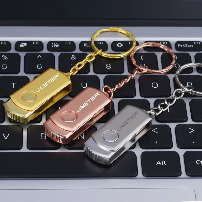 Fast Shipping Rotatable USB3.0 Flash Drive 64GB Mini Metal Pen Drive 32GB High Speed Memory Stick Free Key Chain U Disk
