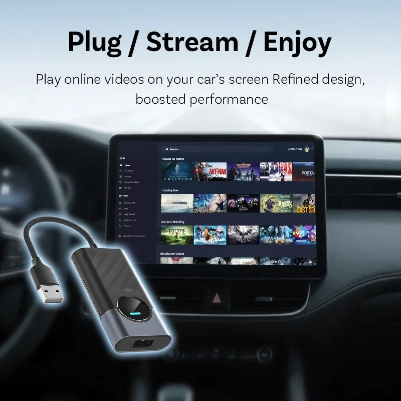 CA515-M Wired to Wireless CarPlay Streaming Box Android Auto USB Dongle Car Video Play Adapter