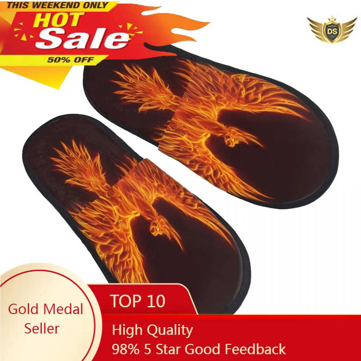 

Indoor Fire Phoenix Warm Slippers Winter Home Plush Slippers Fashion Home Soft Fluffy Slippers