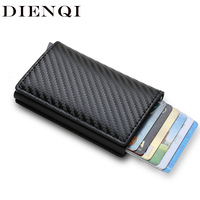 Anti Rfid Carbon Fiber ID Credit Card Holder Men Wallets Mini Automatic Pop up Bank Cardholder Case Minimalist Vallet Choice