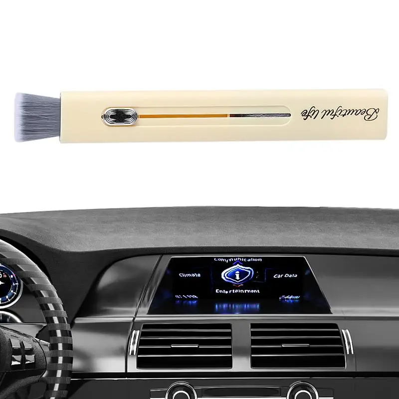 Car Detailing Brushes Interior Auto Interior Dust Brush 2-in-1 Multifunction Air Vent Detailing Brush Dusting Tool Double Head