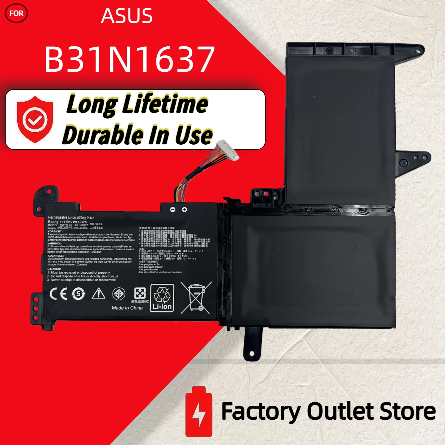 Wholesale And Retail❗❗❗ B31N1637 for ASUS Battery VivoBook F510UA F510UQ X510 X510U X510UQ S510U S510UF S510UQ F510U C31N1637