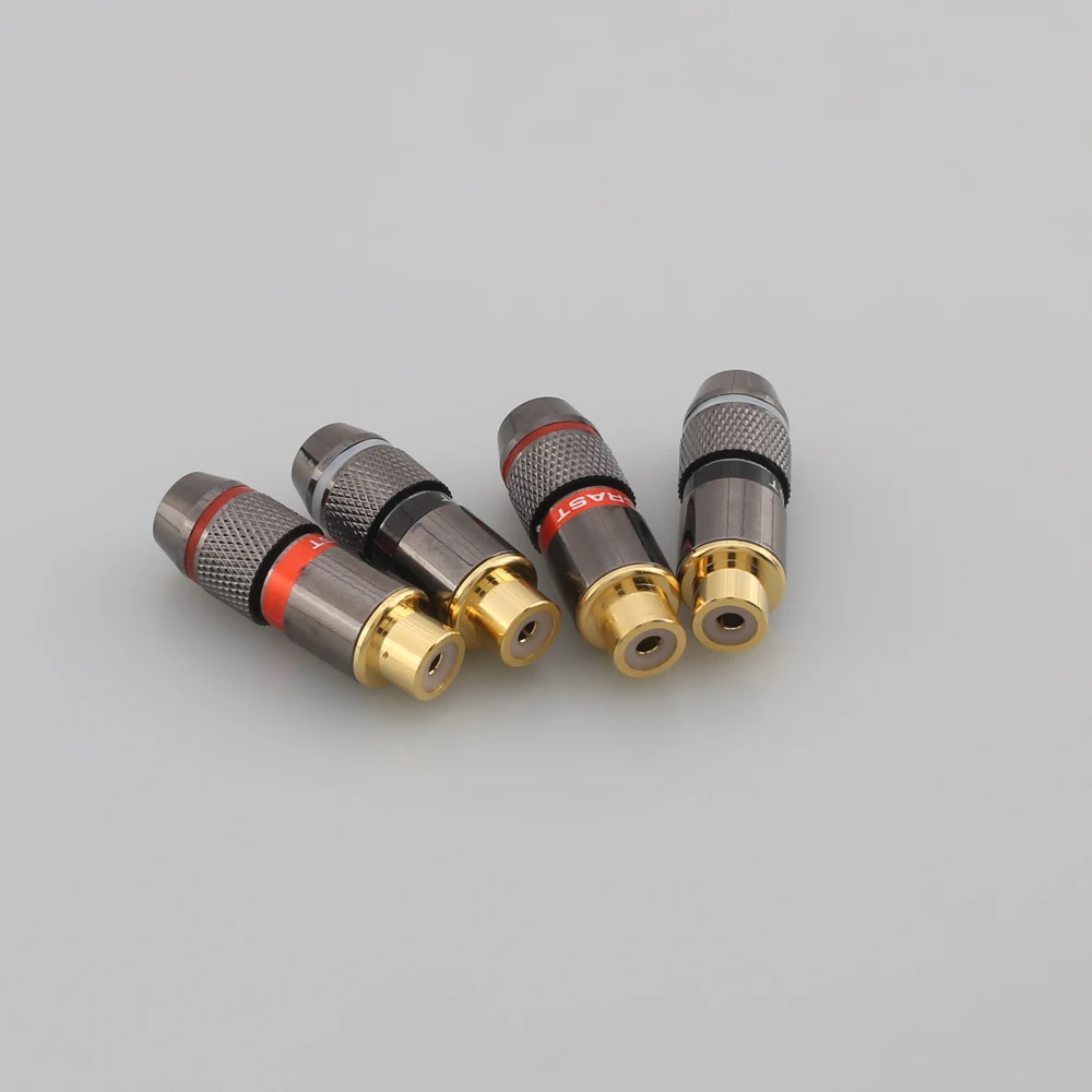 4pcs 24k placcato oro femmina RCA spina connettore cavo Audio adattatore RCA femmina per connettori Audio Video fai da te connettori Rca