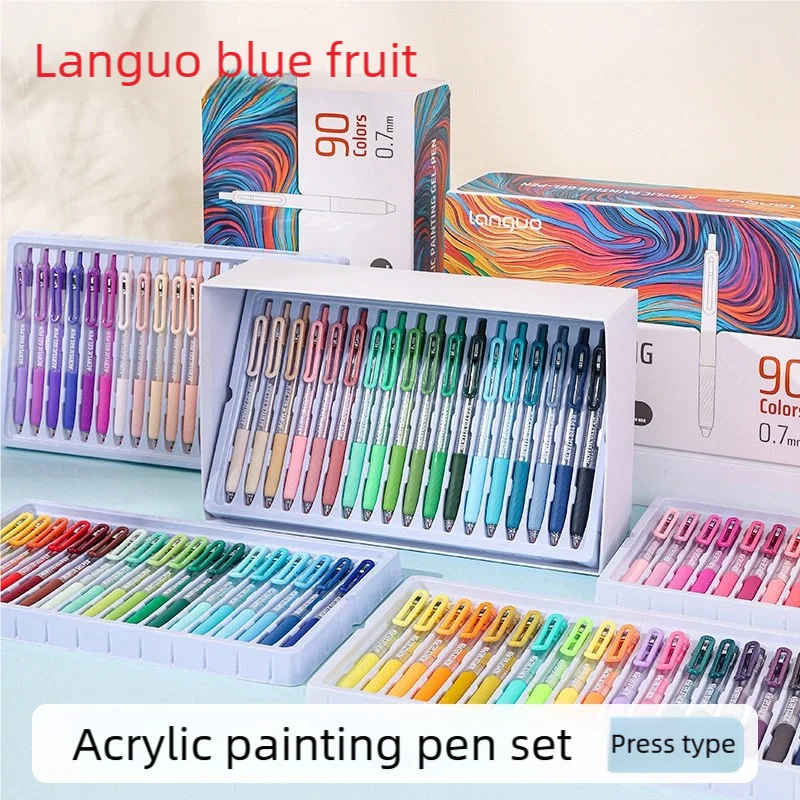 

LangGuo, новинка 36-90 цветов, большая емкость, акриловая гелевая ручка, тип пресса, рисунок, дофамин, ручная книга, сделай сам, милые канцелярские принадлежности