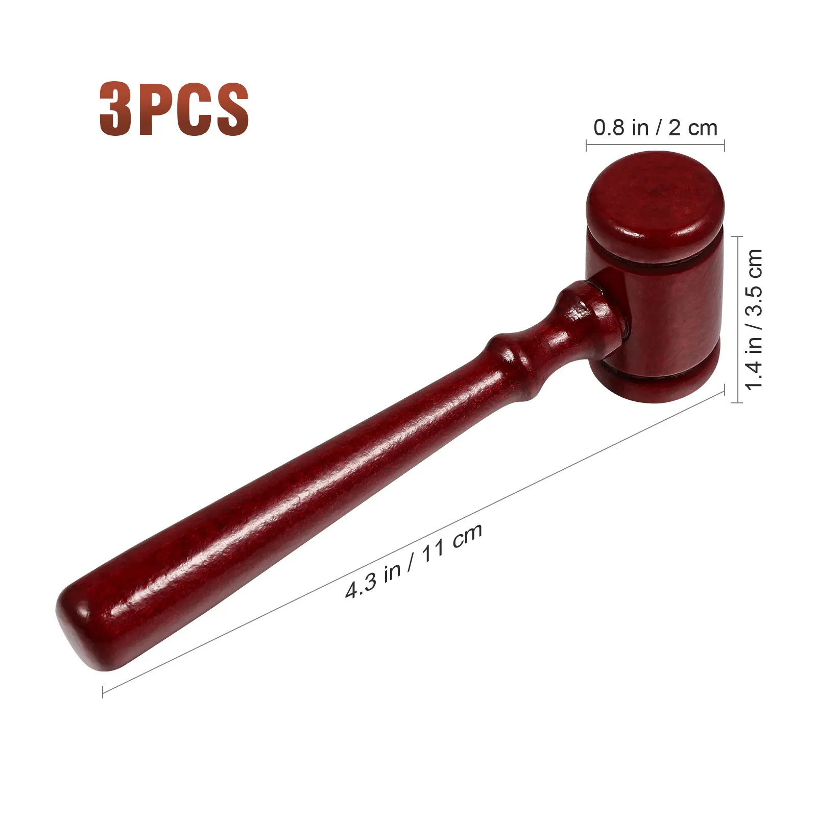 3Pcs Judge Gavel Mini Wooden Hammers Roleplay Prop Wooden Hammer Set Educational Accessories for Dexterity