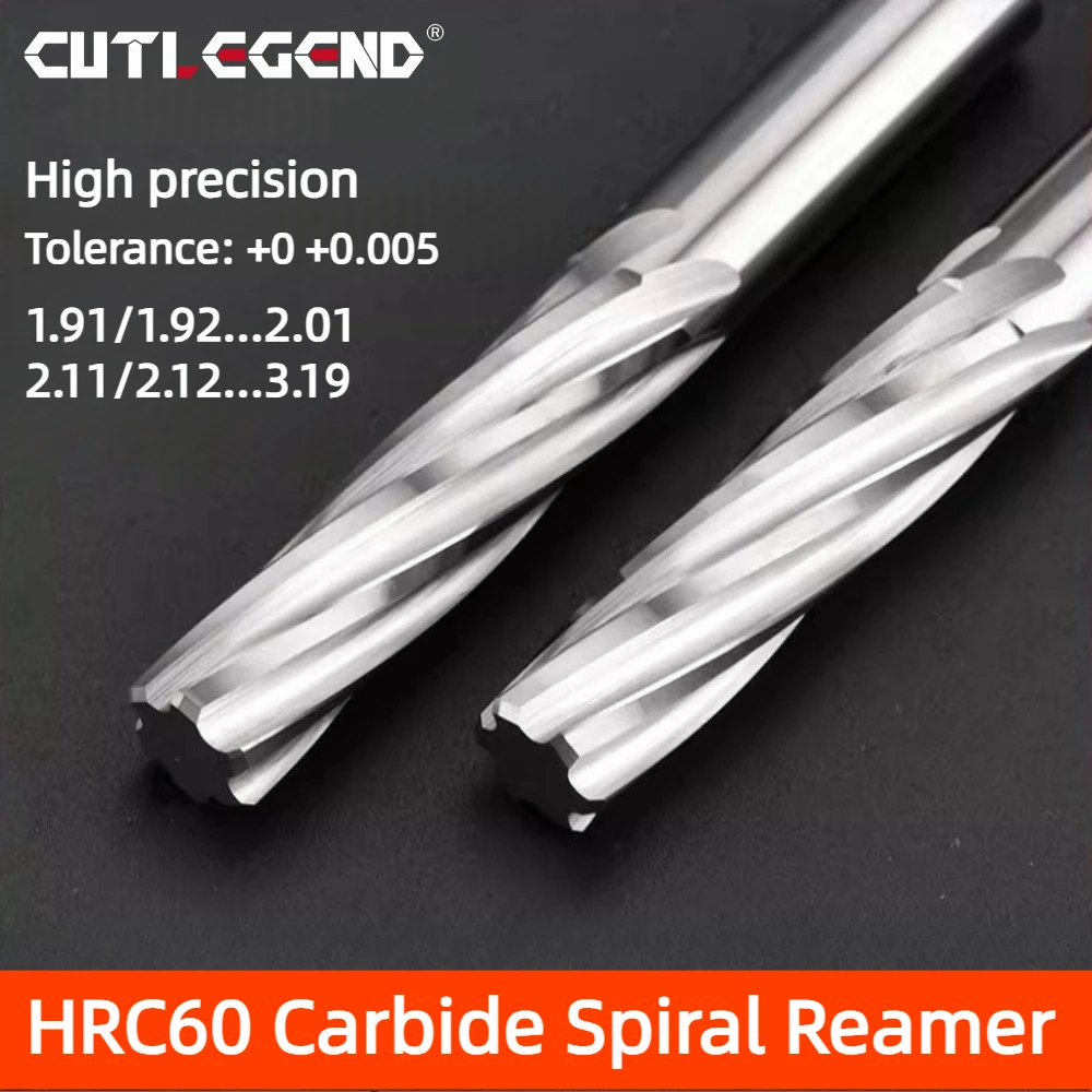 CUTLEGEND Hartmetall-Maschinenreibahle 1.91-3.19 Zwei Dezimalstellen Spiralförmige Nuten Unbeschichtet Toleranz Spannfutter Metallschneider CNC – Detail 1