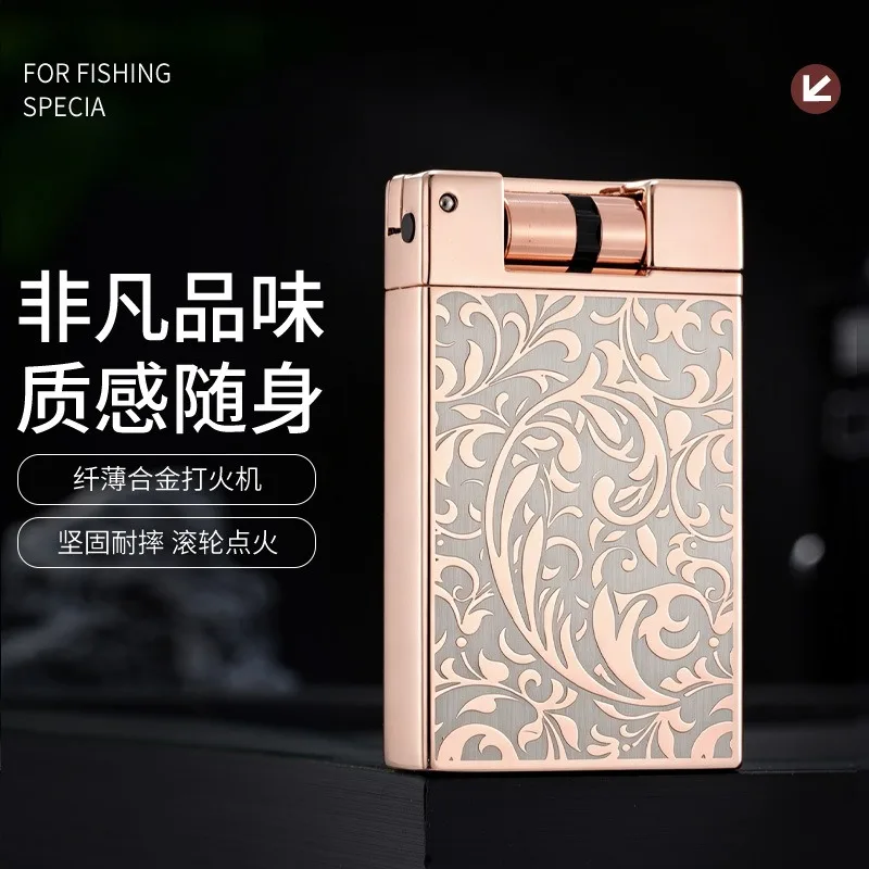 CL1601 Arabesque Windproof Flame Electronic Induction Lighter, Stylish & Creative Windproof Red Flame Roller Ignition Gift