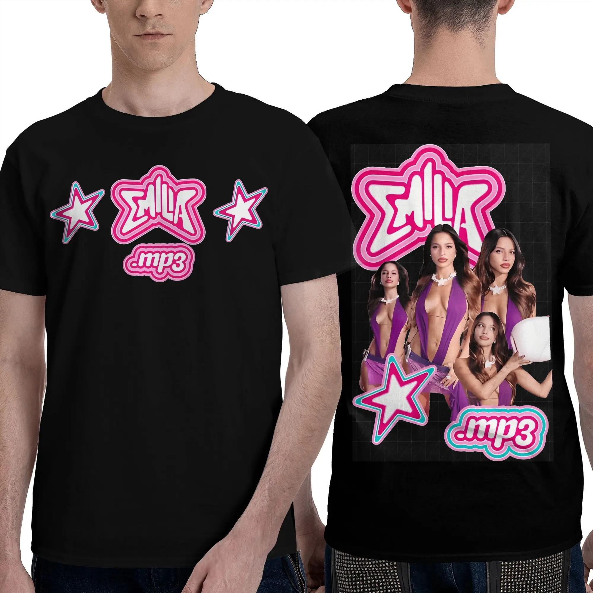 

Singer Emilia Mernes MP3 Tour 2025 Men's T Shirts Funny Tees Short Sleeve Crew Neck T-Shirt Pure Cotton 4XL 5XL Tops
